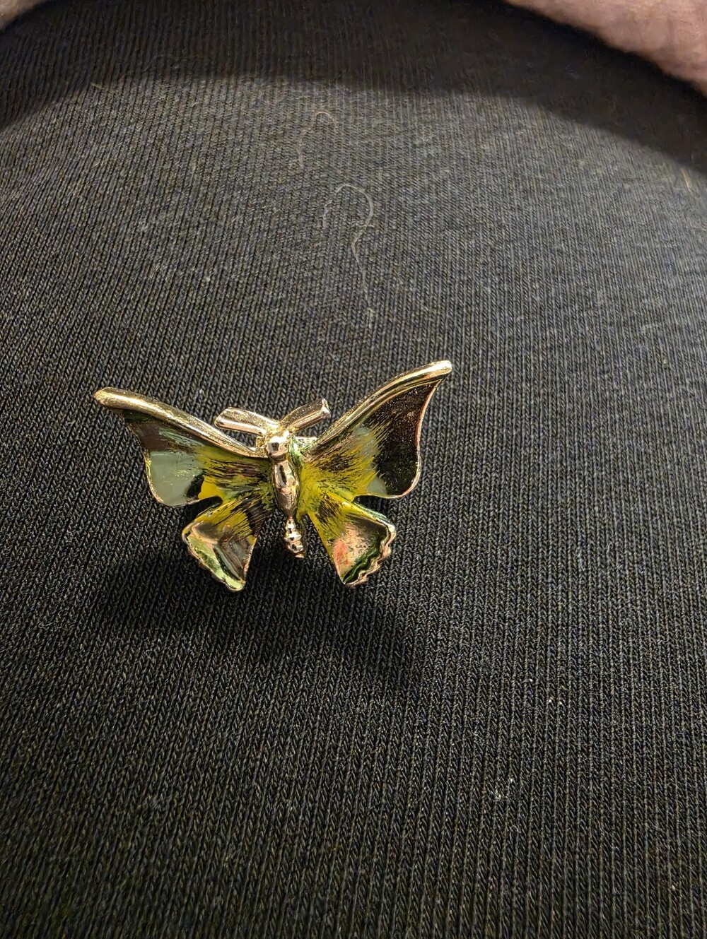 Gold-Tone Green Butterfly Brooch - Women Jewelry